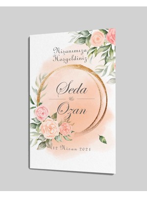 Düğün Nişan Hoşgeldiniz Cam TABLOMIYREM36X23-MIYREM