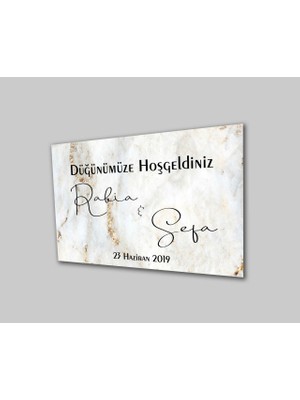 Düğün Nişan Hoşgeldiniz Cam TABLOMIYREM36X23-MIYREM