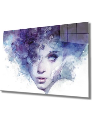 Kadınlar Kelebek Saç Cam TABLOMIYREM36X23-MIYREM