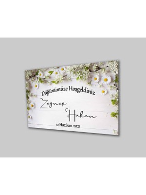 Düğün Nişan Hoşgeldiniz Cam TABLOMIYREM36X23-MIYREM