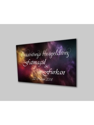 Düğün Nişan Hoşgeldiniz Cam TABLOMIYREM36X23-MIYREM