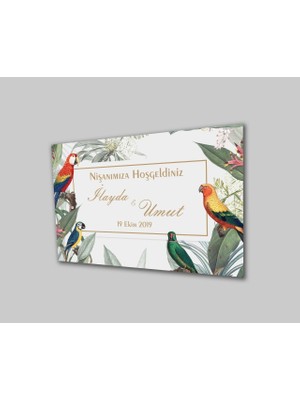 Düğün Nişan Hoşgeldiniz Cam TABLOMIYREM36X23-MIYREM