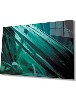 Yeşil Yapraklar Cam Tablomiyrem Green Leaves  36X23-MIYREM