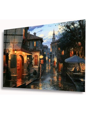 Akşamüstü Sokağı Cam TABLOMIYREM36X23-MIYREM