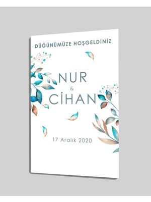 Düğün Nişan Hoşgeldiniz Cam TABLOMIYREM36X23-MIYREM
