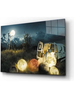 Gökyüzüne Ay  Asan Kadın Tablo  36X23-MIYREM