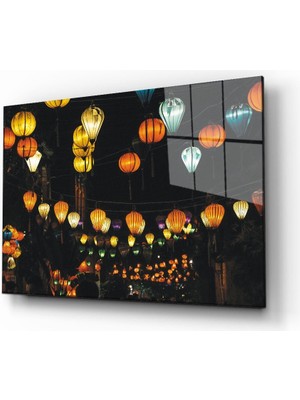 Renkli Sokak  Lambaları Cam TABLOMIYREM36X23-MIYREM