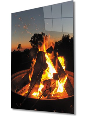 Ateş Cam Tablo Fire Painting 36X23-MIYREM