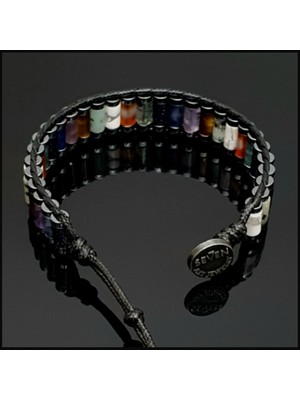 Seven Art Jewelry Obsidyen Havlit Ametist Kaplangözü Yıldız Taşı Hint Akiği Sodalit Jasper Kırmızı Akik Bileklik