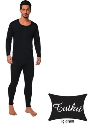 Tutku Erkek Termal Takım Siyah Renk %60 Polyester %35 Viskon %5 Elastan Özellikli
