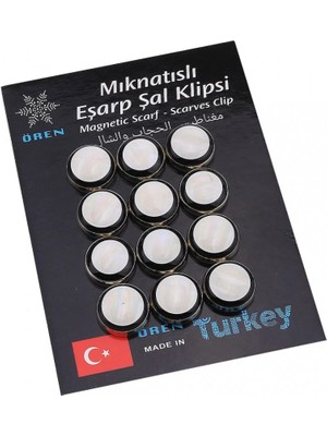 Oren Turkey OrenTurkey Çerçeveli Sedef Taşlı Eşarp Şal Mıknatısı