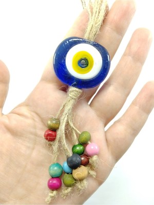 Ennea Art Nazar Boncuğu Duvar Dekoru / Araba Dikiz Ayna Süsü El Yapımı Büyük Danagözü Cam Hediyelik Eşya
