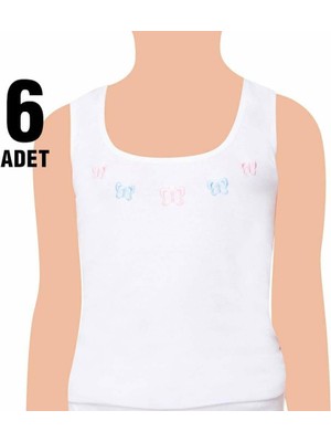 Tutku Kız Çocuk Kalın Askılı Işlemeli Atlet 6'lı