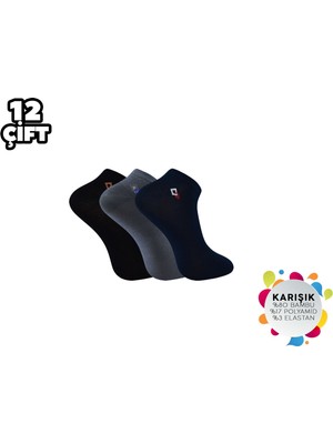 ADG Socks Adg 3013 Dikişsiz Erkek Bambu Patik 12'li