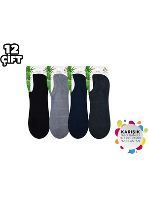 ADG Socks Adg 4001 Dikişsiz Erkek Bambu Sneaker Çorap 12'li