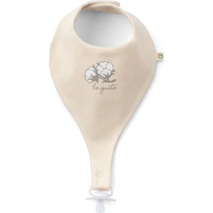 Little Gusto Sıvı Geçirmez Organik Pamuk Emzik Tutuculu Önlük Krem Be Gusto Desenli