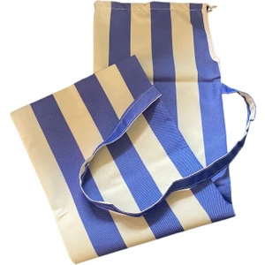 Pamukkale Branda Kamp Sandalyesi Taşıma Kılıfı Su Geçirmez Mavi Beyaz