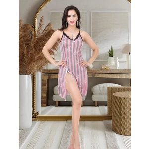 Dantel Detaylı Kısa Seksi Kadın Gecelik, Askılı Yırtmaçlı Fantezi Gecelik, Kadın Seksi Gecelik