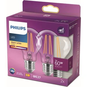 A60 LED Classic 60W E27 Non-Dim 2'li Ampul - 2700K - Sarı Işık