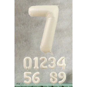 Krem Renk Rakam Folyo Balon 7