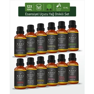 12'li Set Uçucu Yağ 100 % Saf Esansiyel Uçucu Yağ Aromaterapi Yağı Oda Kokusu Buhurdanlık Yağı 12X10