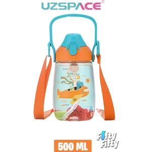 Pipetli 500 ml Boyun Askılı Tritan Çocuk Su Matarası -Kutulu- FFUZ2201500