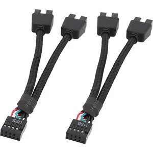 Adet Bilgisayar Anakartı USB Uzatma Kablosu 9 Pin 1 Dişi 2 Erkek Y Splitter Ses Hd Uzatma Kablosu Pc Dıy Için (Yurt Dışından)