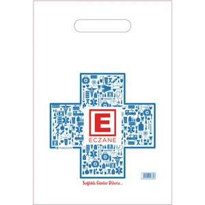 Yilmazambalaj Eczane Poşeti El Geçme Plus Baskılı 17 x 27 cm 10 kg 3000 Adet