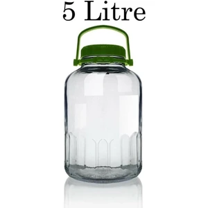 80007 Harvest Cam 5 Litre Kapaklı Turşu Erzak Reçel Saklama Kabı Kavanozu