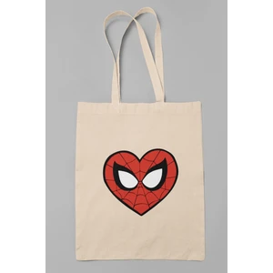 Kırmızı Kalp Spiderman Bez Çanta