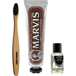 Bambu Diş Fırçası + Marvis Sweet & Sour Rhubarb Diş Macunu 75 ml + Konsantre Ağız Gargarası 30 ml