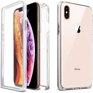 Apple iPhone Xs Max 360 Derece Kılıf Full Tam Koruma Ön Arka Şeffaf Kılıf
