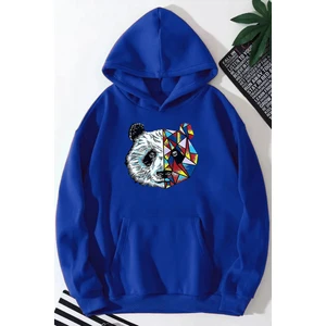 Panda Baskılı Kapüşonlu Sweatshirt