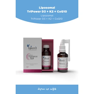 LİPOZOMAL TRİPOWER D3 + K2 + COQ10+MAGNEZYUM İÇEREN TAKVİYE EDİCİ SPREY/DAMLA