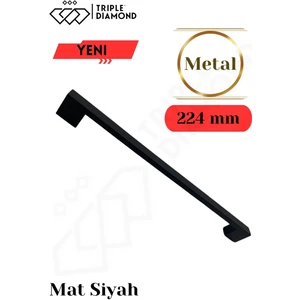Triple Diamond 224MM Metal Siyah Çekmece Kulpları Dolap Mutfak Mobilya Kulpu 1 Adet ( 22.4 cm )