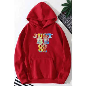 Just Be Cool Baskılı Kapüşonlu Sweatshirt
