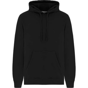 Unisex Siyah Düz Basic Sweatshirt