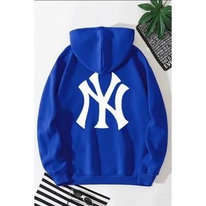 Ön Arka Ny Baskılı Kapüşonlu Sweatshirt