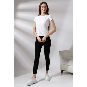 Bisiklet Yaka Kısa Kol Basic T-Shirt 21060 Beyaz