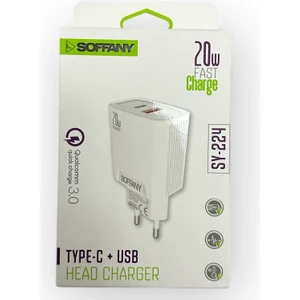 20W Fast Charge Type-C +Usb Girişli Şarj Başlığı