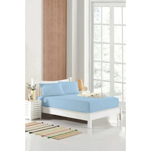 90X190 Tek Kişilik Lastikli Çarşaf (Nevresim Kumaşı) Pamuk-Polyester Mavi