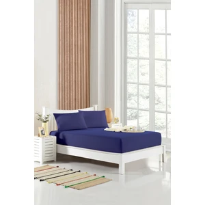 90X190 Tek Kişilik Lastikli Çarşaf (Nevresim Kumaşı) Pamuk-Polyester Lacivert