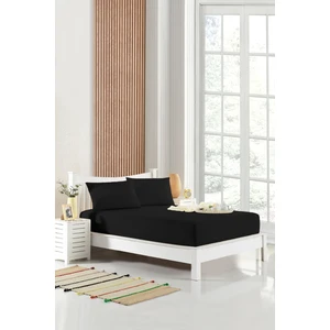 120X200 Tek Kişilik Lastikli Çarşaf (Nevresim Kumaşı) Pamuk-Polyester Siyah