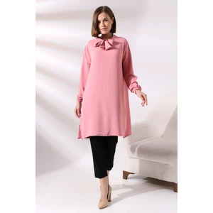 Yakası Kurdela Bağlamalı Tunik 21049 K.pudra