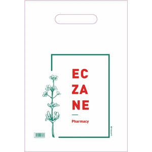 Yilmazambalaj Eczane Poşeti El Geçme Tomurcuk Baskılı 30 x 40 cm 10 kg 1000 Adet