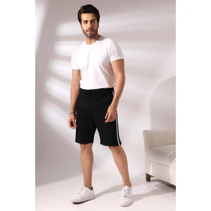 Erkek Çift Şeritli Şort 19630 Siyah