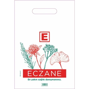 Yilmazambalaj Eczane Poşeti El Geçme Lotus Baskılı 17 x 27 cm 10 kg 3000 Adet