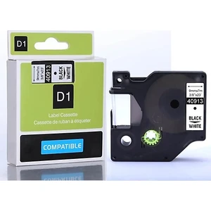 Dymo D1 40913 S0720680 9 mm x 7 mt Muadil Beyaz Etikete Siyah Yazı Şerit Etiket Kaseti