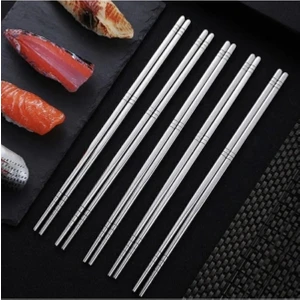 Hediye Ofisi Kore Yemek Çubuğu Paslanmaz Metal Chopstick 10 Çift (20 Adet)