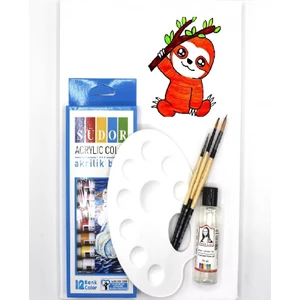 Art Picasso 10'lu Akrilik Boya Palet 3'lü Fırça Terebentin 75ML